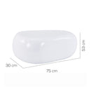 Tavolino Evolution Stone, Resina Bianco Laccato Opaco-3