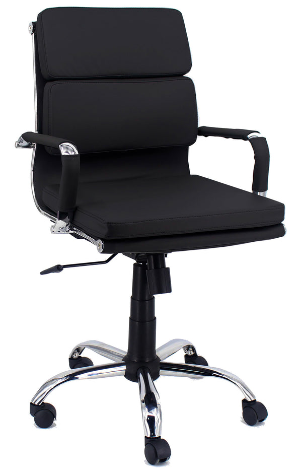 acquista Chaise de bureau exécutif en simili cuir noir Mito