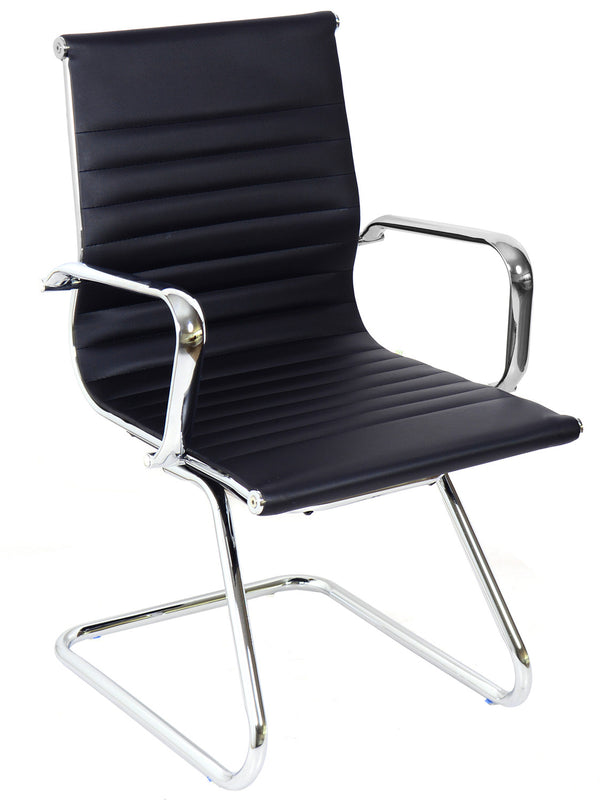 prezzo Chaise d'attente de bureau en similicuir Akka noir