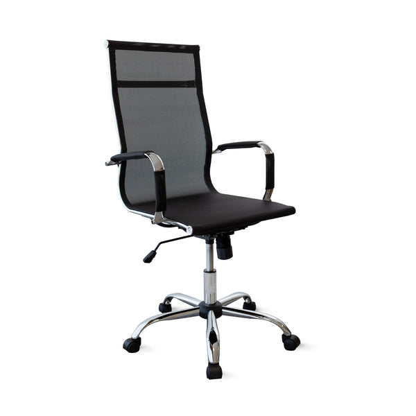 sconto Chaise de bureau présidentielle 55x65x116 cm Noir