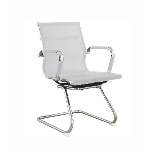 Chaise de Bureau pour Salle d'Attente 55x65x89 cm en Nylon Blanc sconto