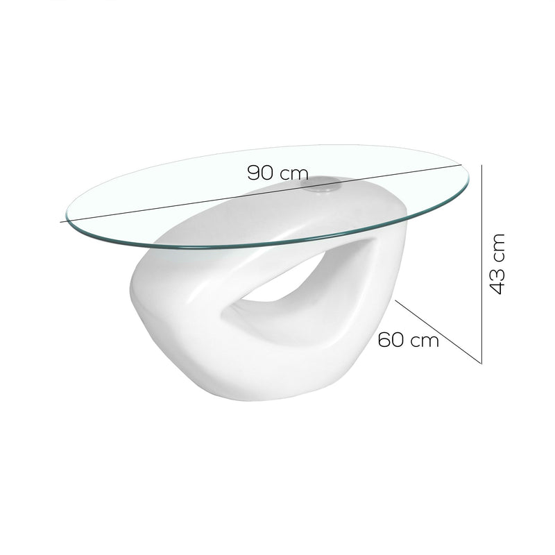 Tavolino Pure Stone, Resina Bianco Laccato Opaco-5