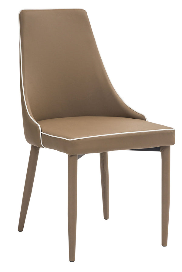 Chaise rembourrée 47x57x88 cm en similicuir New Plana Cappuccino online