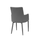 Poltrona Imbottita 56,5x53x87 cm in Similpelle Plana Grigia-2