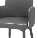 Poltrona Imbottita 56,5x53x87 cm in Similpelle Plana Grigia-3