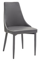 Sedia Imbottita 47x57x88 cm in Similpelle New Plana Cenere-1