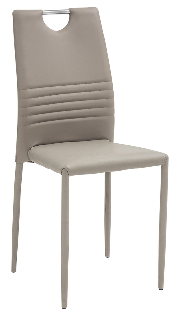 online Chaise rembourrée 44x42x90 cm en similicuir Tulip Cappuccino