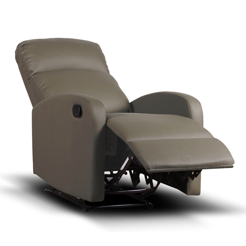 Poltrona Relax Reclinabile Manuale Rivestimento in Similpelle Spike a Fango-2