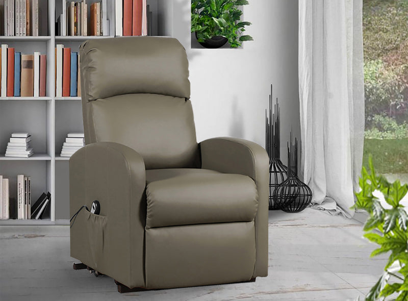 Poltrona Alzapersona Elettrica 1 Motore in Similpelle Spike D Fango-4