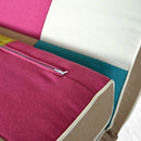 Divano Letto 1 Piazza e Mezzo 140x75x88 cm in Metallo e Tessuto a Quadri Super Multicolor-4