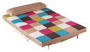 Divano Letto 1 Piazza e Mezzo 140x75x88 cm in Metallo e Tessuto a Quadri Super Multicolor-6