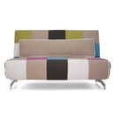 Divano Letto 1 Piazza e Mezzo 140x75x88 cm in Metallo e Tessuto a Quadri Super Multicolor-7