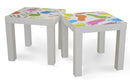 Tavolino Quadrato 39x39x37 cm in Legno Laccato Bianco Ruby Fantasia Mani e Piedi-1