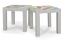 Tavolino Quadrato 39x39x37 cm in Legno Laccato Bianco Ruby Fantasia Mani e Piedi-3