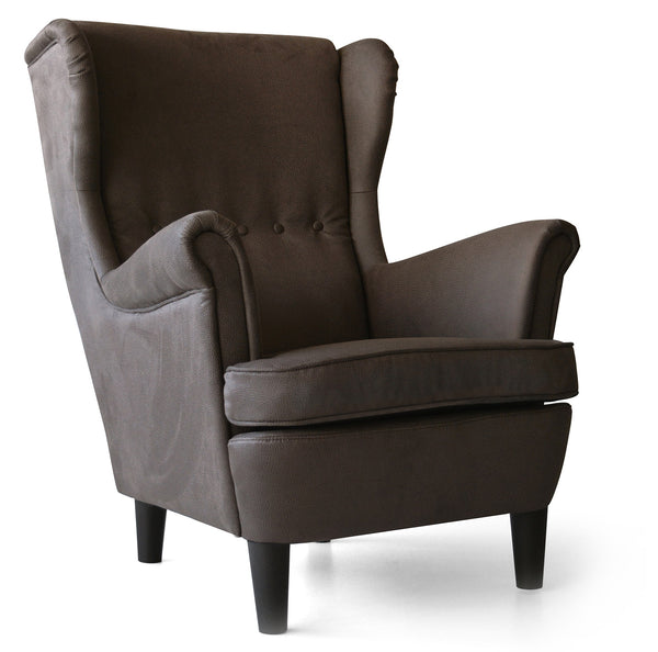 Fauteuil rembourré 79x86x102 cm en similicuir Julia Eco Nubuck marron acquista