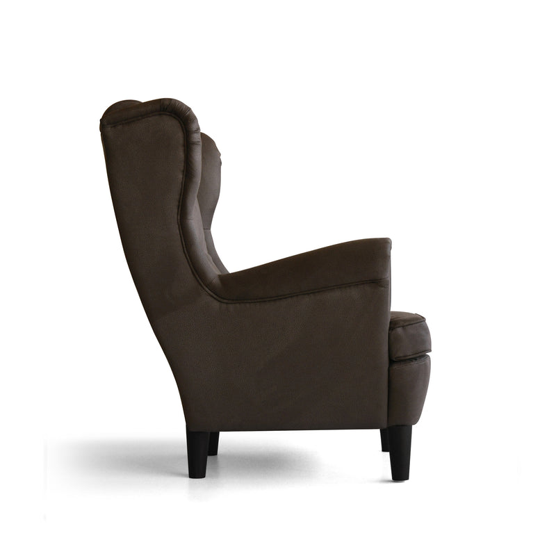 Poltrona Imbottita 79x86x102 cm in Similpelle Julia Eco Nabuk Marrone-3