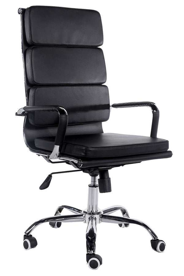 Chaise de bureau présidentielle en simili cuir noir Mito online