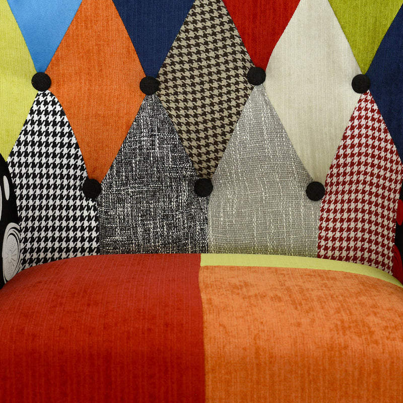 Poltrona Imbottita 80x76x108 cm in Tessuto Patchwork Flavia Multicolore-7