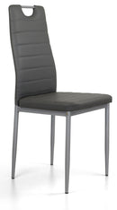 Sedia imbottita 40,5x42,5x96 cm in Similpelle Lola Grigia-1