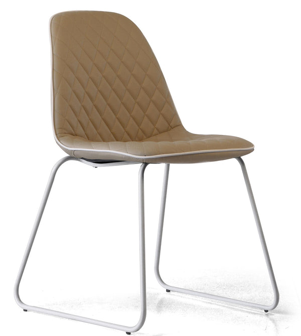 Chaise rembourrée 45,5x55x83 cm en similicuir matelassé Brenda Tortora online