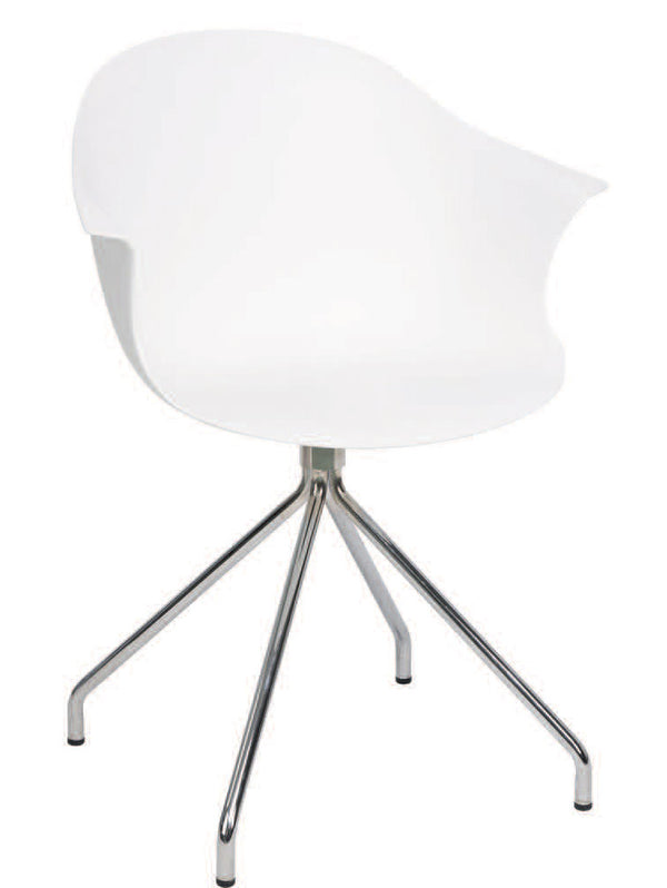 Chaise moderne 53x61,5x80 cm en métal et polypropylène blanc online