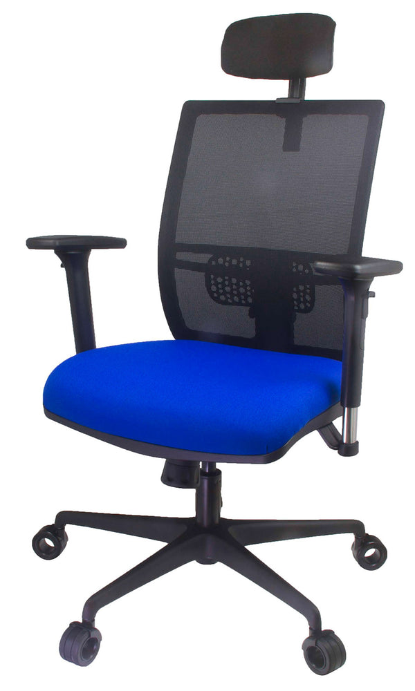online Chaise de bureau de direction 67x67x102-125 cm en ABS et tissu bleu