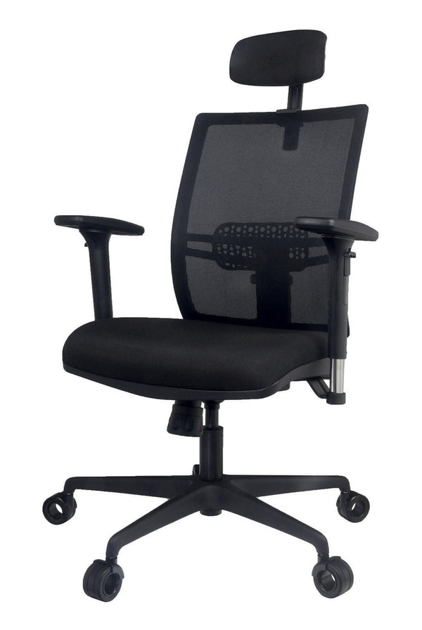 sconto Chaise de bureau de direction 67x67x102-125 cm en ABS et tissu noir