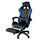 Chaise gamer ergonomique 64x53x122-133 cm avec repose-pieds en simili cuir bleu