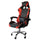 Chaise Gaming Ergonomique 64x53x122-133 cm avec Support Lombaire et Appui-Tête en Simili Cuir Rouge