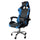 Chaise Gaming Ergonomique 64x53x122-133 cm avec Support Lombaire et Appui-Tête en Simili Cuir Bleu