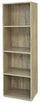 Bibliothèque 4 étagères 40x29x132 cm en bois de chêne