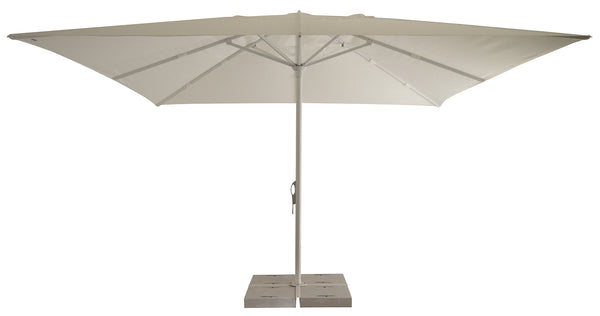 prezzo Parasol de jardin 4x4 m mât Ø60 mm en aluminium blanc brillant toile polyester blanc
