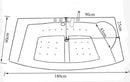 Vasca da Bagno Idromassaggio Rettangolare 180X90 cm Carnelli Dorado-7