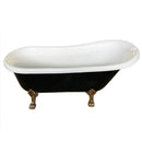 Vasca da Bagno Tradizionale Ellittica 170X80 cm Piedi Dorati Carnelli Margherita Nera-3