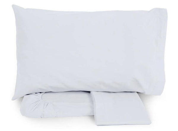 Ensemble de draps en coton dessus et dessous avec coins et taies d'oreiller Neith Silver Pearl différentes tailles prezzo