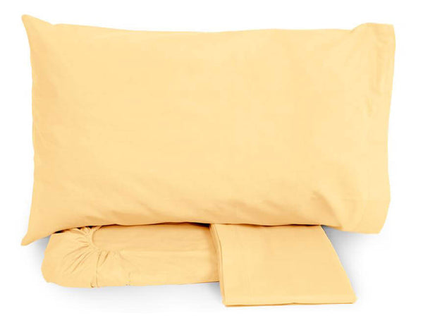 prezzo Ensemble de draps en coton dessus et dessous avec coins et taies d'oreiller Neith Silver Yellow différentes tailles