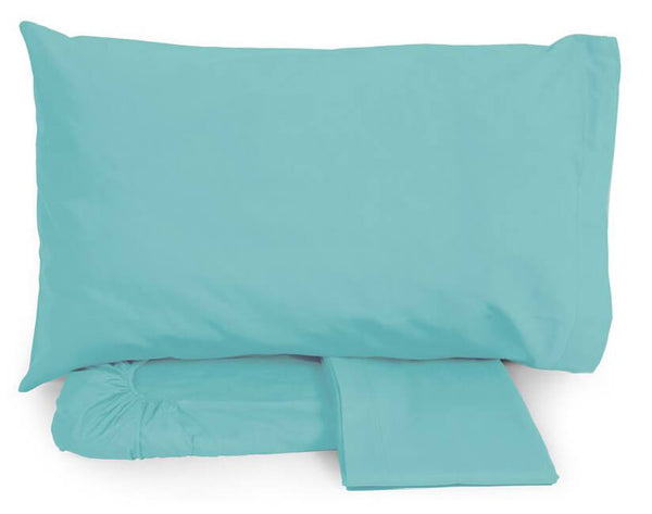 Ensemble de draps en coton dessus et dessous avec coins et taies d'oreiller Neith vert argenté Tiffany différentes tailles online