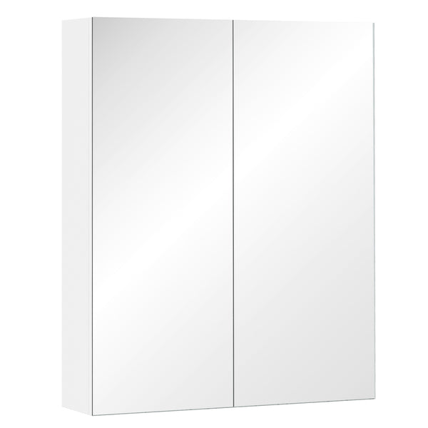 Armoire murale de salle de bain 2 portes miroir en MDF 60x15x75 cm Morning White sconto