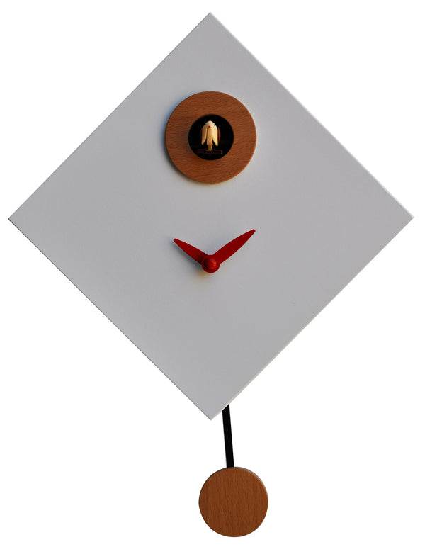 Horloge Coucou Murale 25x25x11cm Pirondini Italia Rombino Blanc online