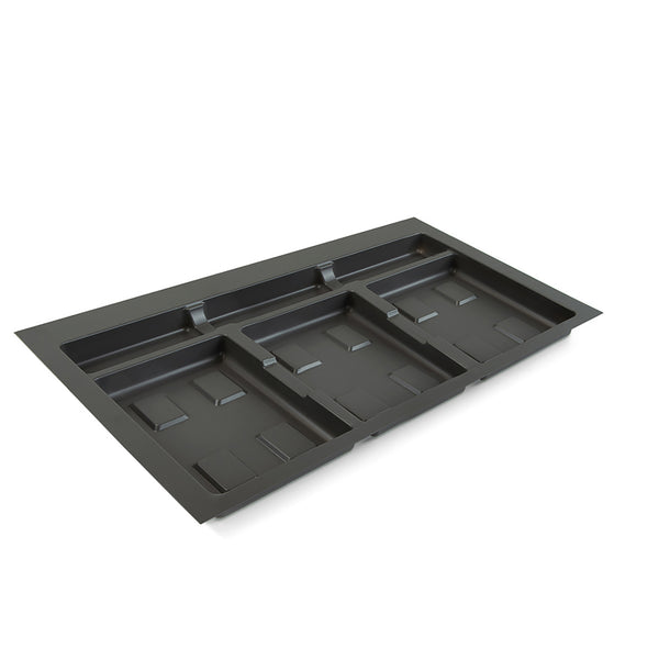 Meuble bas 3 places pour poubelle séparée pour tiroirs de cuisine 80 cm en plastique gris Emuca online