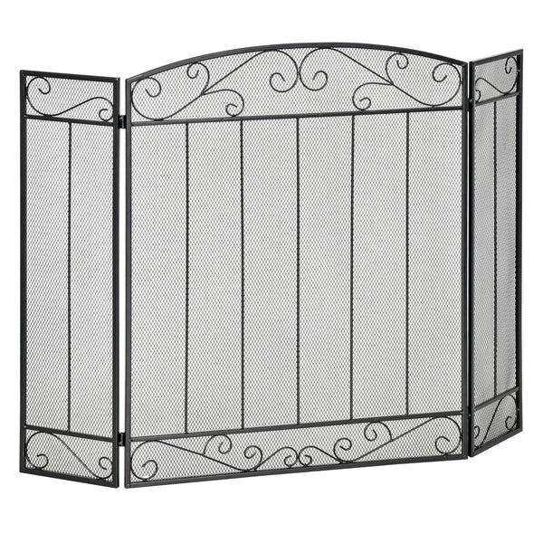 online Pare-étincelles avec portes 105x1,6x80,5 cm en acier et grillage métallique noir