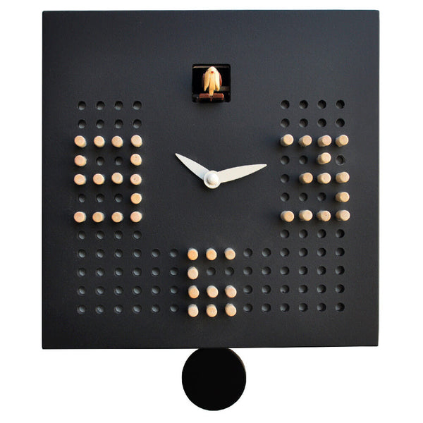 online Horloge Coucou Murale 22X22X10Cm Pirondini Italia Solitaire Noir