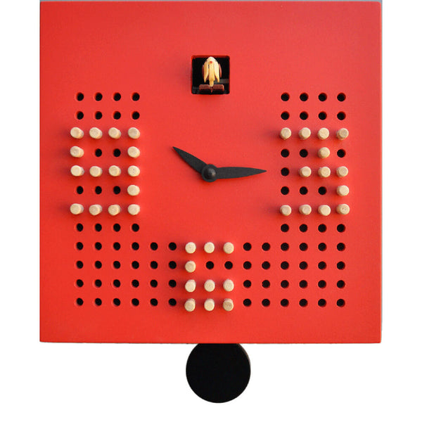 Horloge Coucou Murale 22X22X10Cm Pirondini Italia Solitaire Rouge sconto