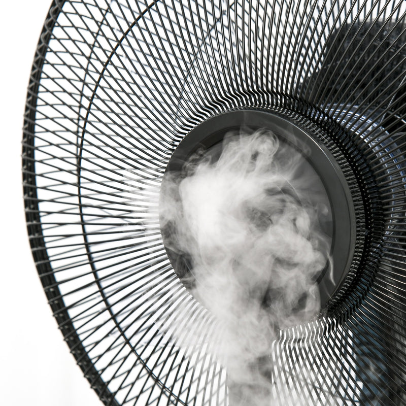 Ventilatore a Piantana Ø44,5 cm con Nebulizzatore ad Acqua e Telecomando Nero-10