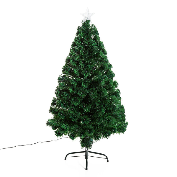 Sapin de Noël artificiel 120 cm 130 branches en PVC avec LED verte sconto