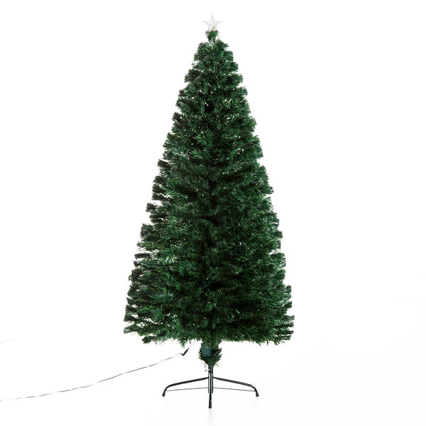 Sapin de Noël Artificiel 180 cm 230 Branches en PVC avec Lumières LED Vertes sconto