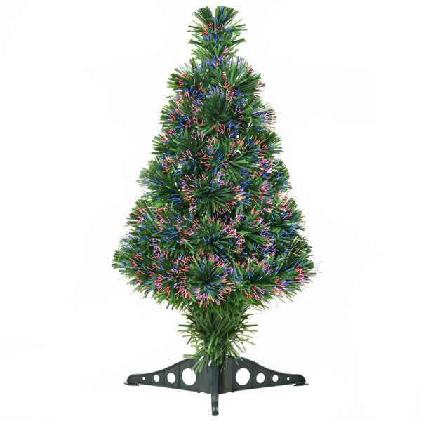 Sapin de Noël Artificiel 60 cm 55 Branches avec Fibre Optique Verte acquista