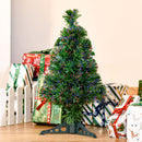 Albero di Natale Artificiale 60 cm 55 Rami con Fibra Ottica Verde -2
