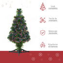 Albero di Natale Artificiale 60 cm 55 Rami con Fibra Ottica Verde -4