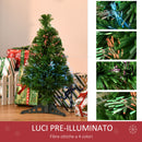 Albero di Natale Artificiale 60 cm 55 Rami con Fibra Ottica Verde -5